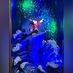 Disney Olszewski Gallery of Light Sorcerer Mickey Magic in the Stars Shadow Box